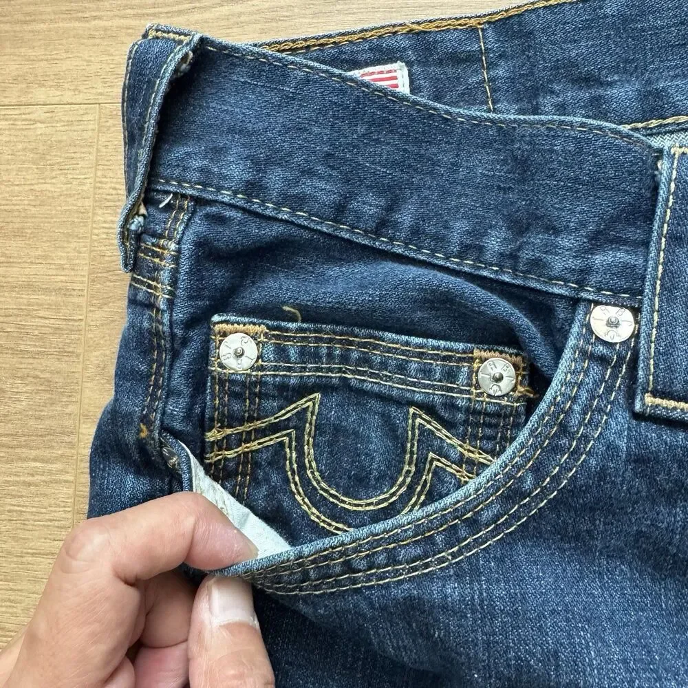 Vintage True Religion Section Bobby QT Jeans Size 39x34 Blue Made In USA